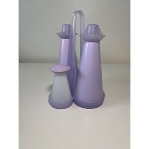 Tupperware Condiment‎ Set Salt Pepper Shakers Vintage Kitchen Container Purple
